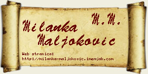 Milanka Maljoković vizit kartica